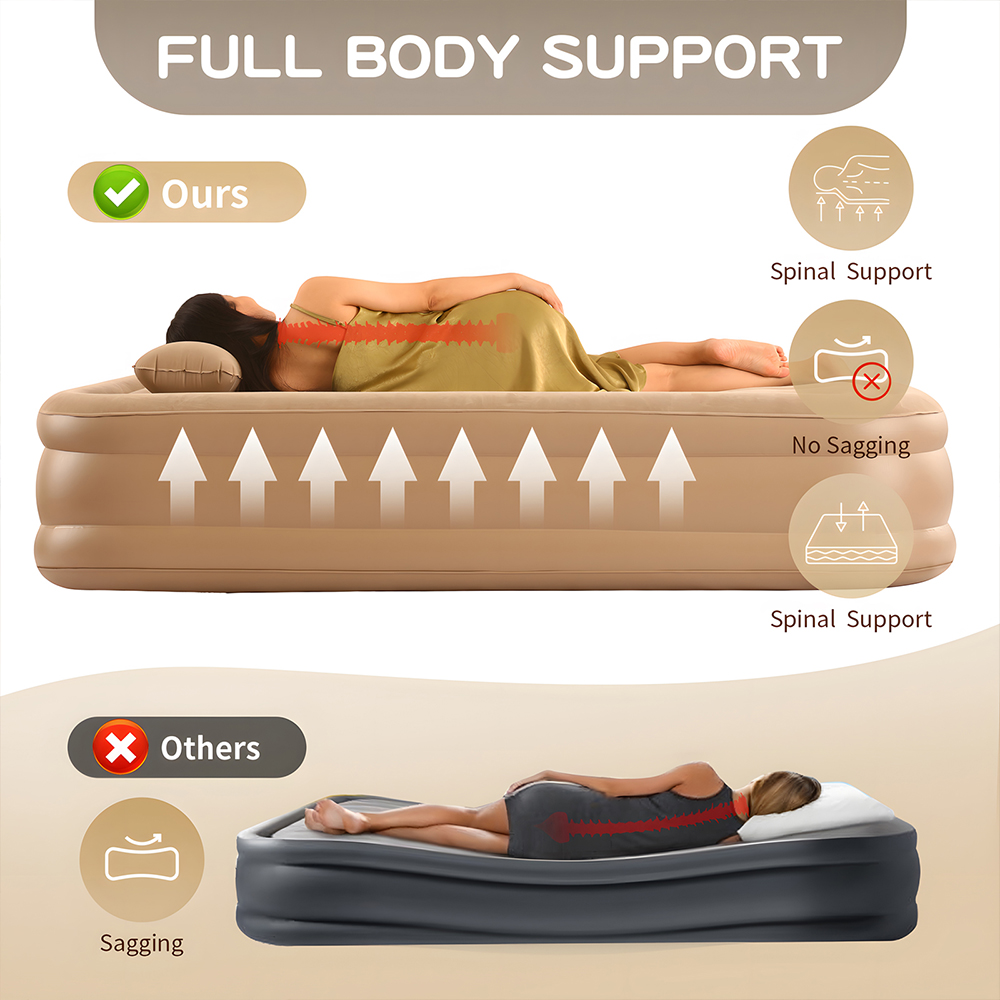 Queen luchtmatras met ingebouw - Outdoor Furniture Luxury recensie en prijs