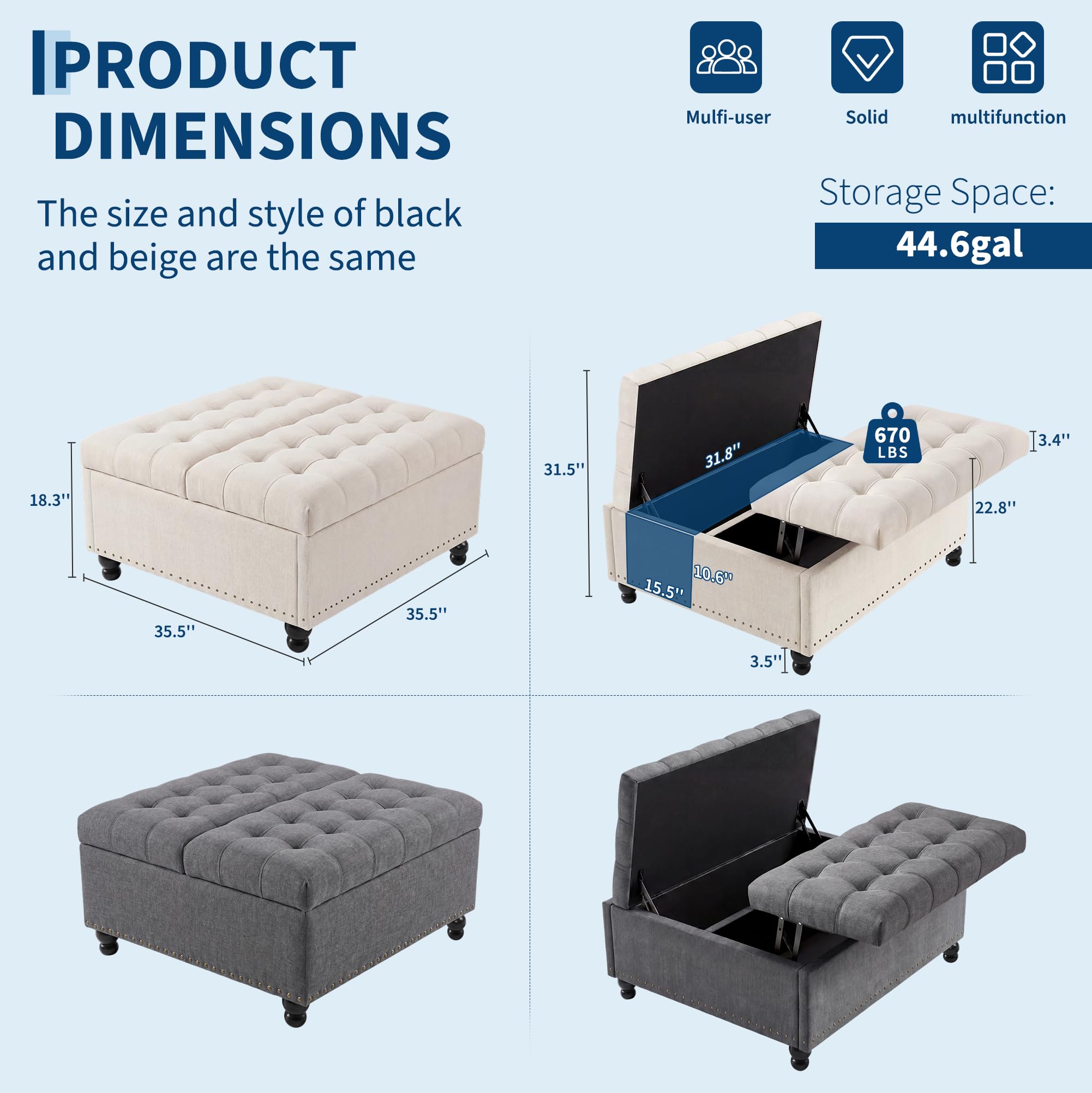 36 inch vierkante opbergbank m - Outdoor Furniture Wood recensie en prijs